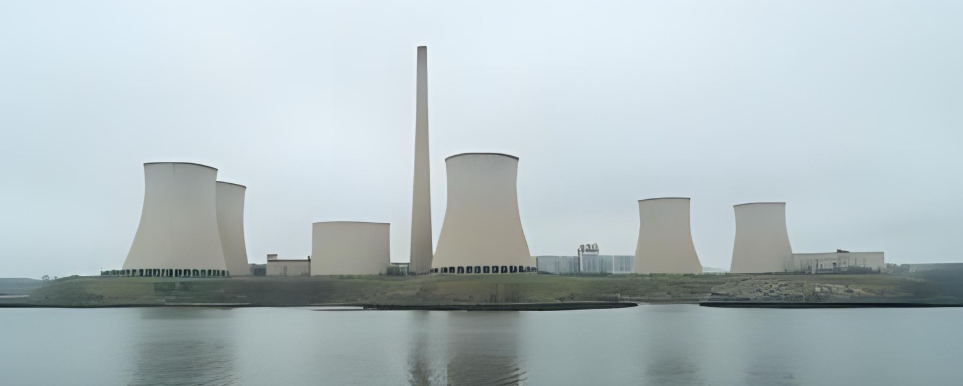 AI power plant image mixing coal and nuclear features