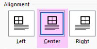 Placeholder for image showing table alignment options