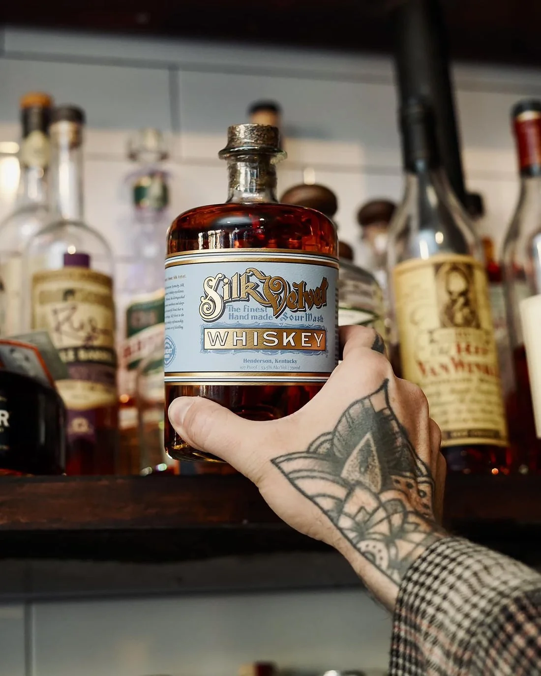 Single Barrel placed on the bar shelf