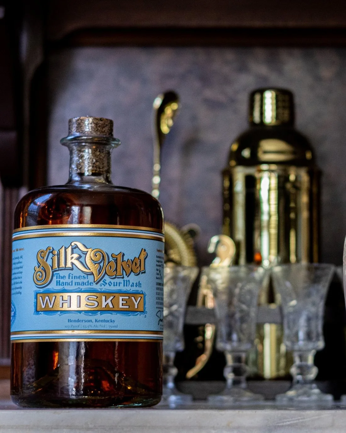 Single Barrel on the bar cart with the Winstead jug