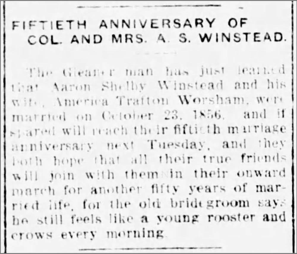 Fiftieth Anniversary of Col. and Mrs. Winstead