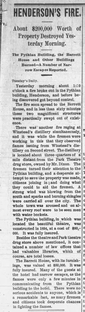 The Winstead Distillery Fire