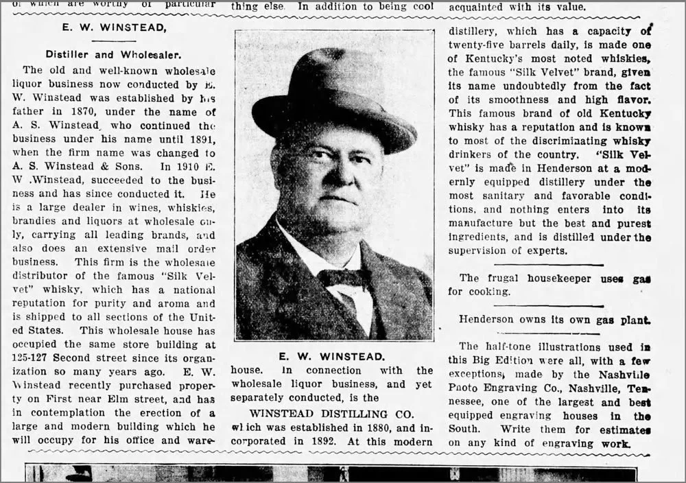 E.W. Winstead, Distiller and Wholesaler