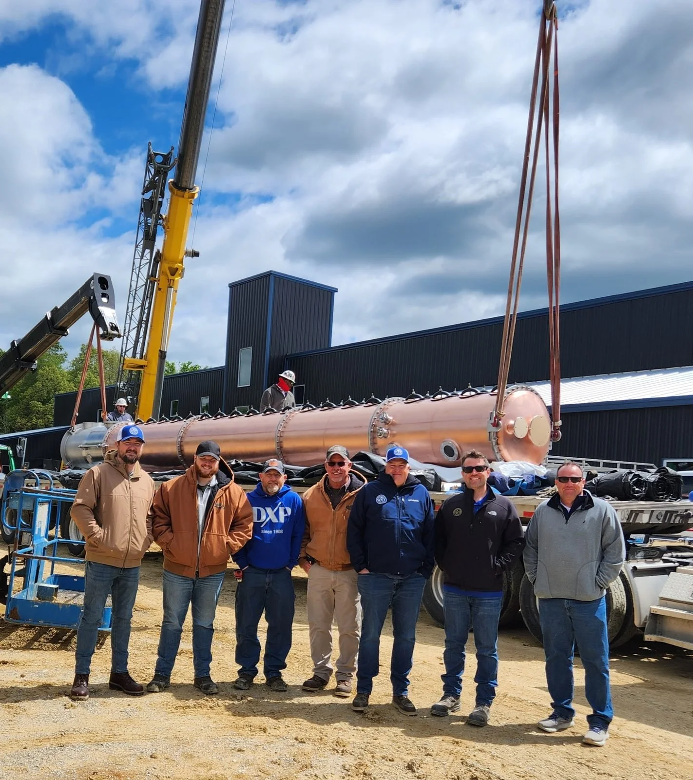 Arrival of the 36-inch Vendome copper still