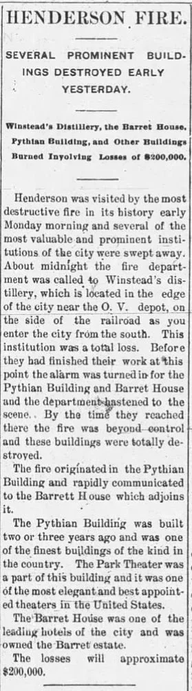 The Winstead Distillery Fire