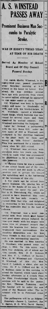 A.S. Winstead’s Obituary