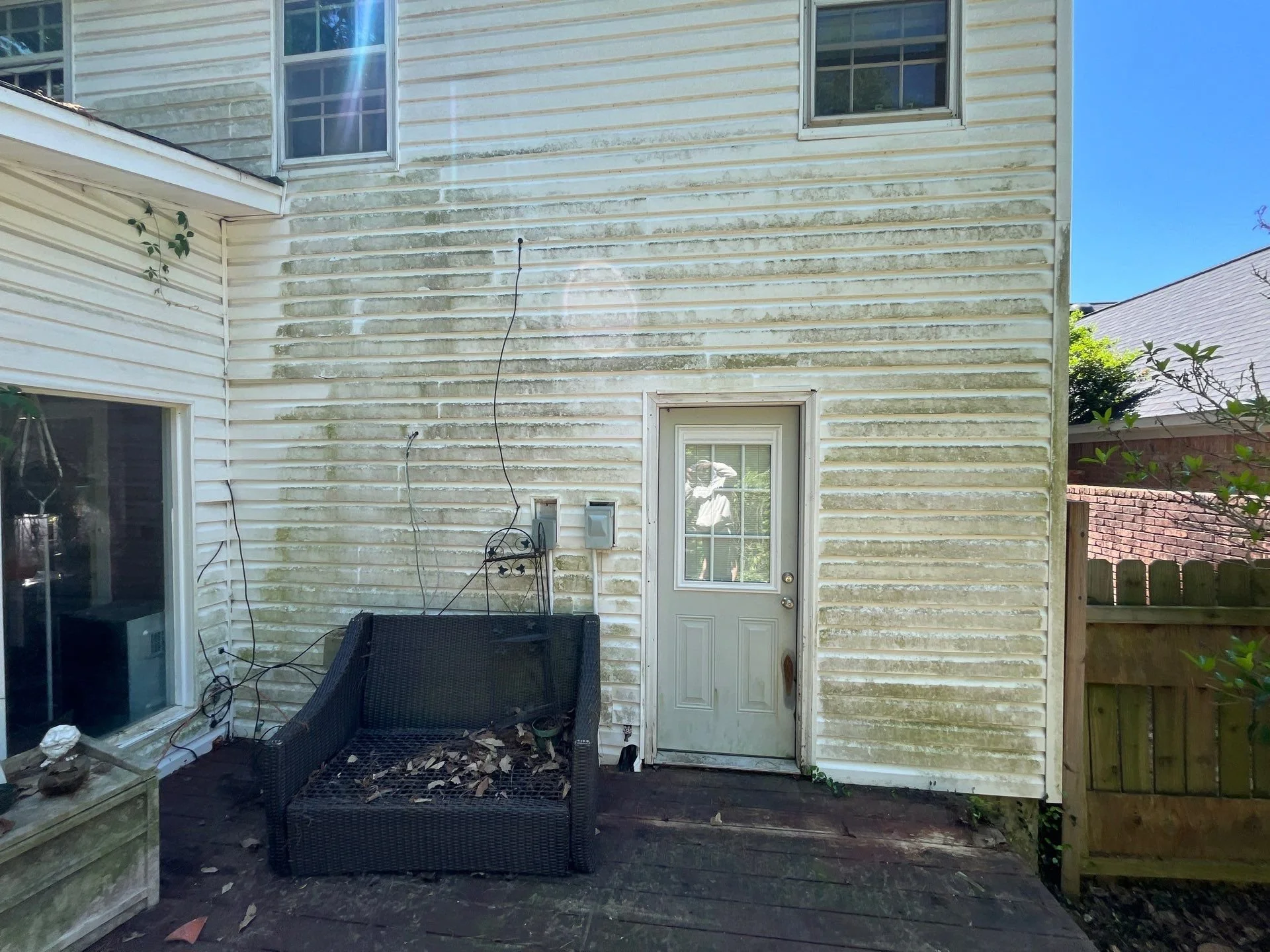 Before soft wash siding