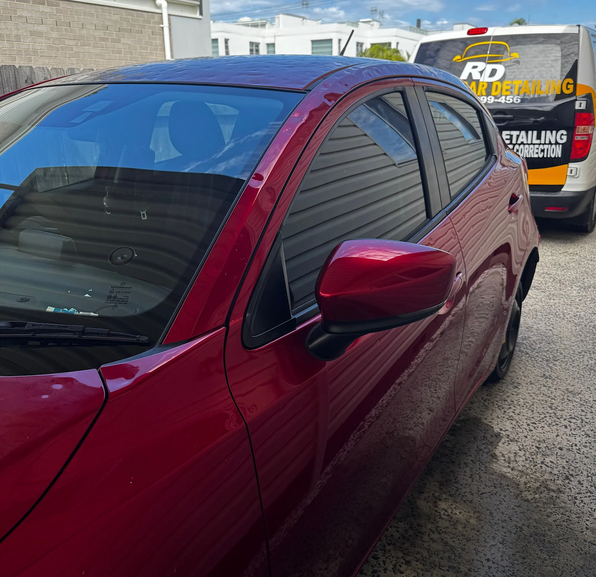 Mazda 2 Neo window tint completed by RD Mobile Car Detailing Central Coast NSW