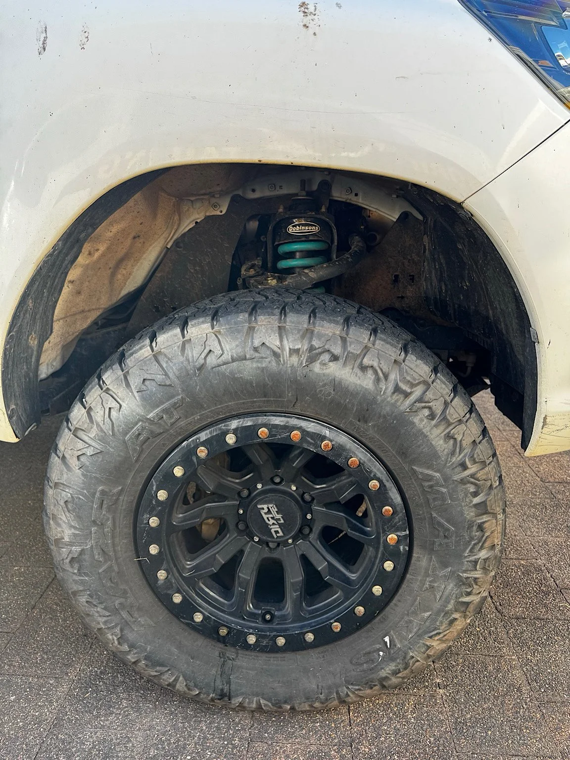 Toyota Hilux wheel and tyre before deep cleaning and detailing