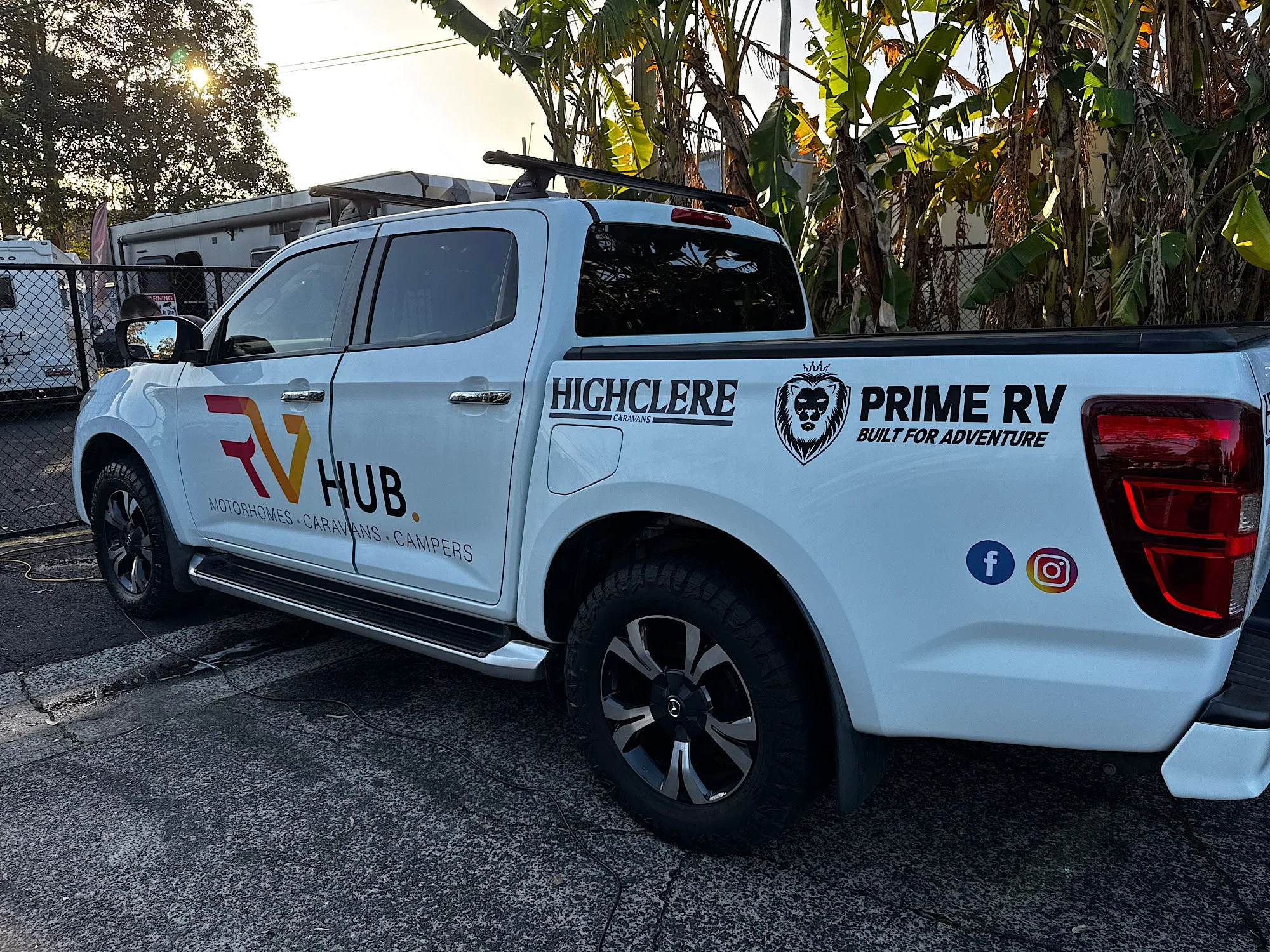Rear three-quarter view of Mazda BT-50 after cut and polish and window tint