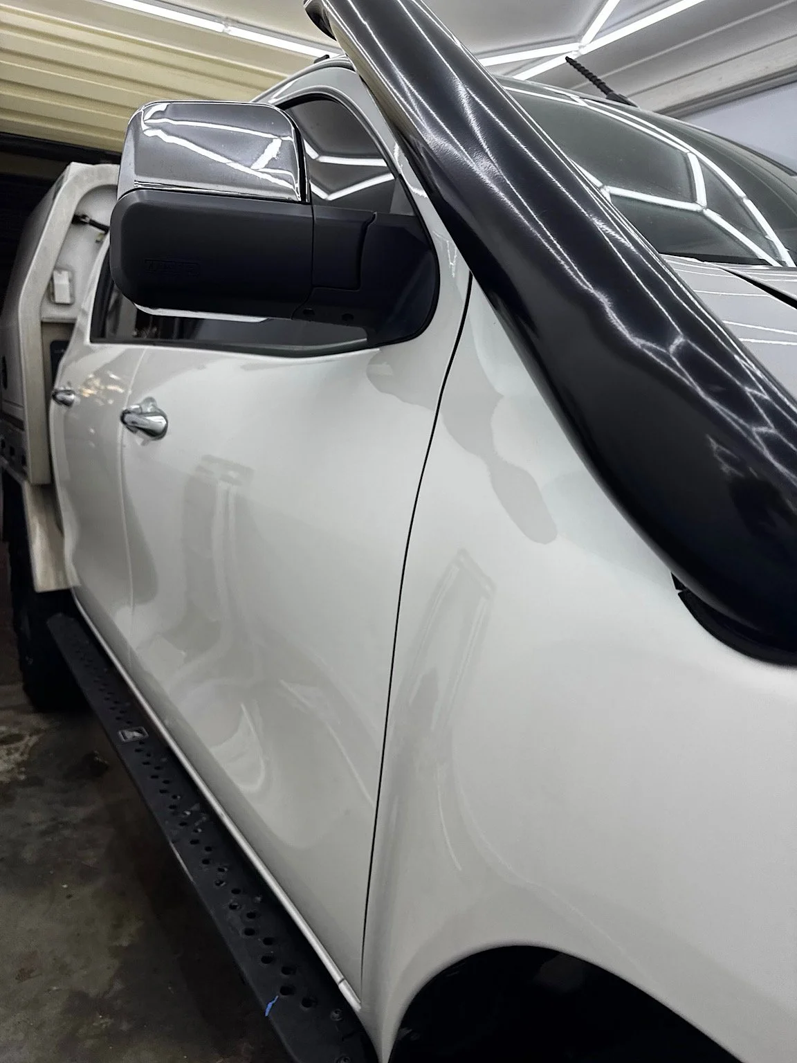 Toyota Hilux front guard and side panels finished with clear paint protection film