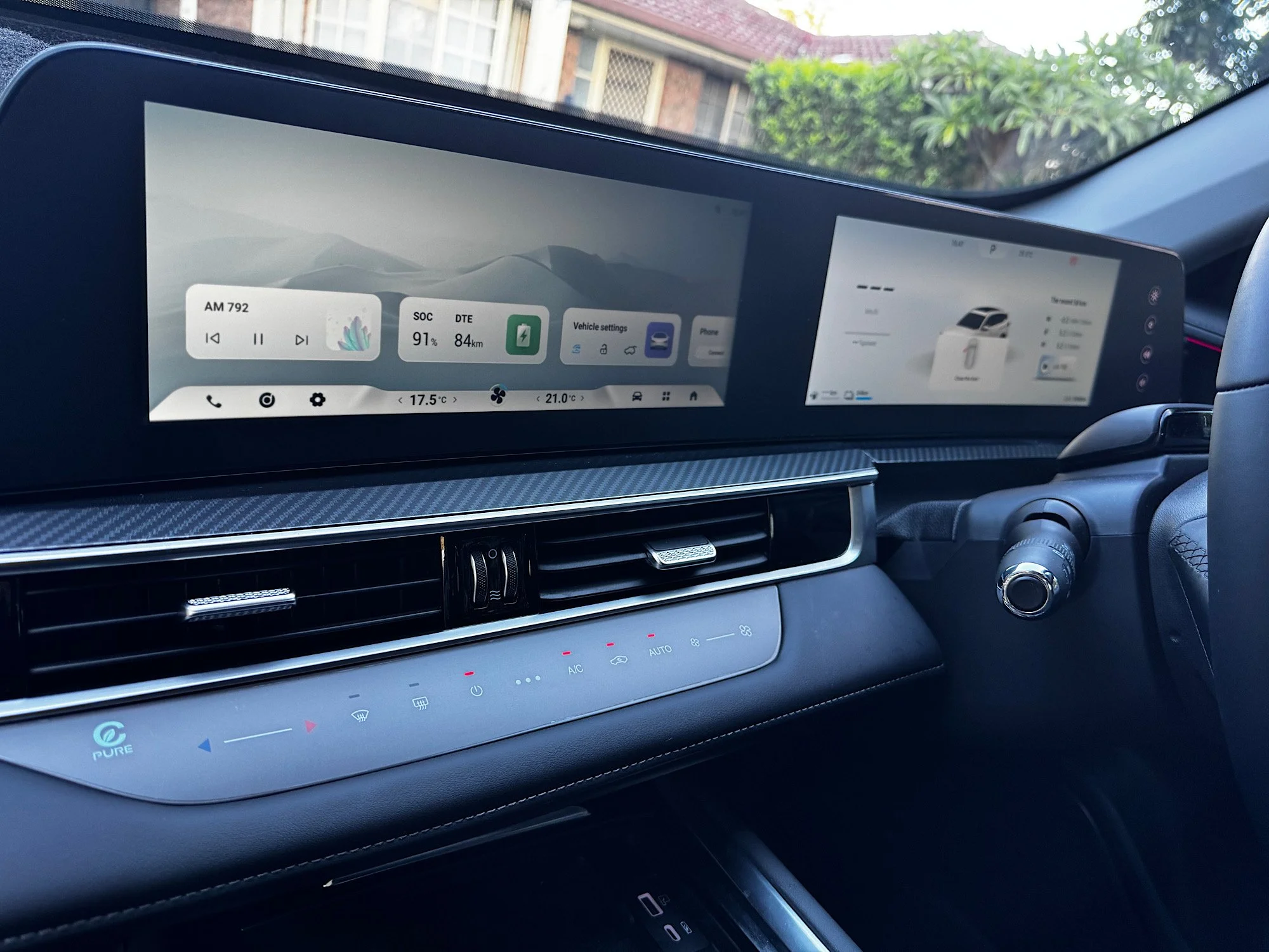 Chery Tiggo 7 interior display with TPU protection film installed on dashboard screen Central Coast NSW