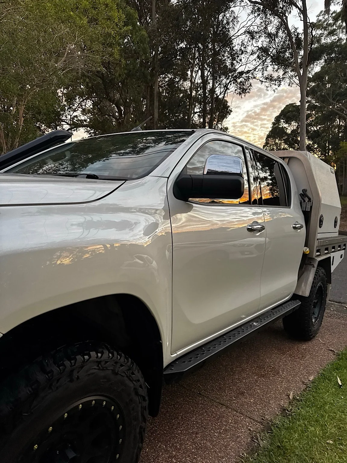Toyota Hilux side panels protected with clear paint protection film