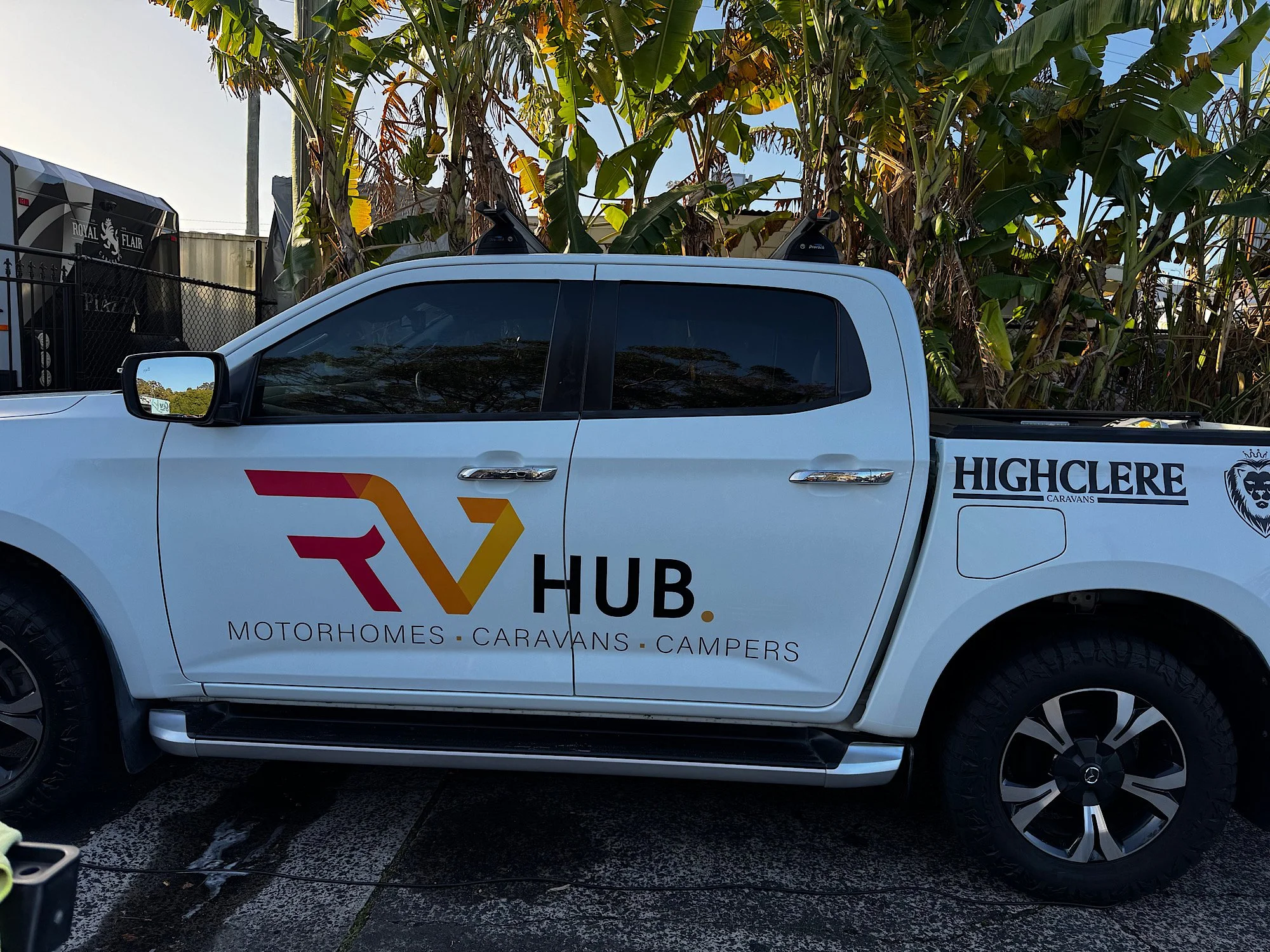 Side view of Mazda BT-50 after full automotive window tint installation