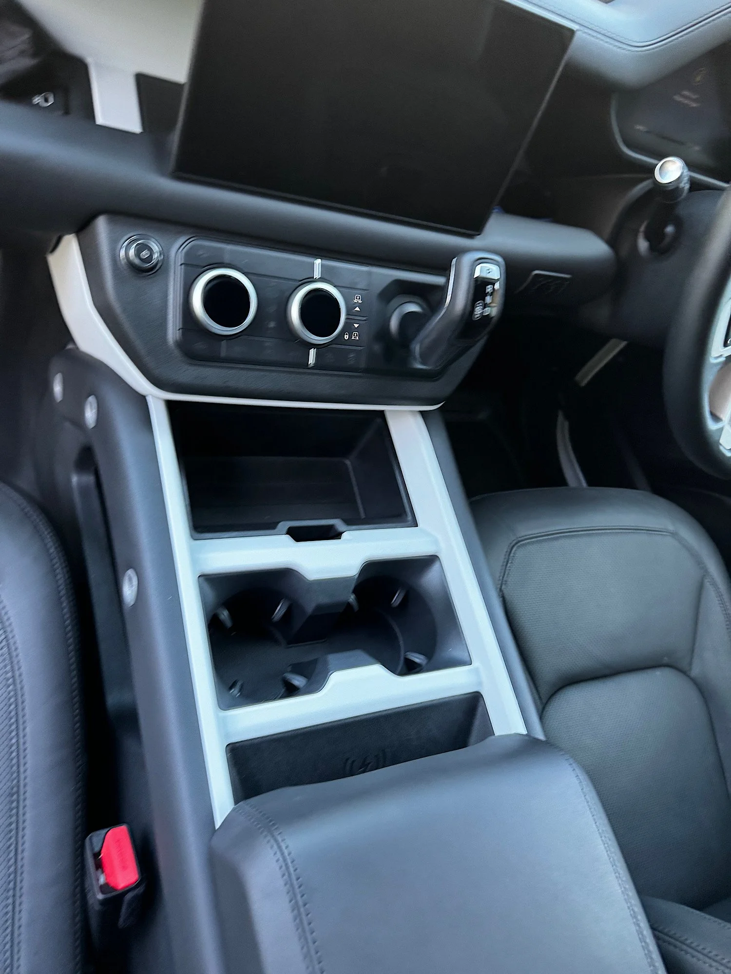 Land Rover Defender centre console cleaning and interior detailing result