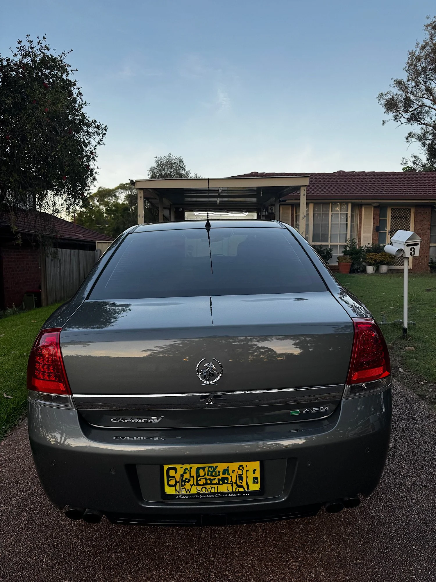 Rear view of Holden Caprice V with full window tint Central Coast NSW