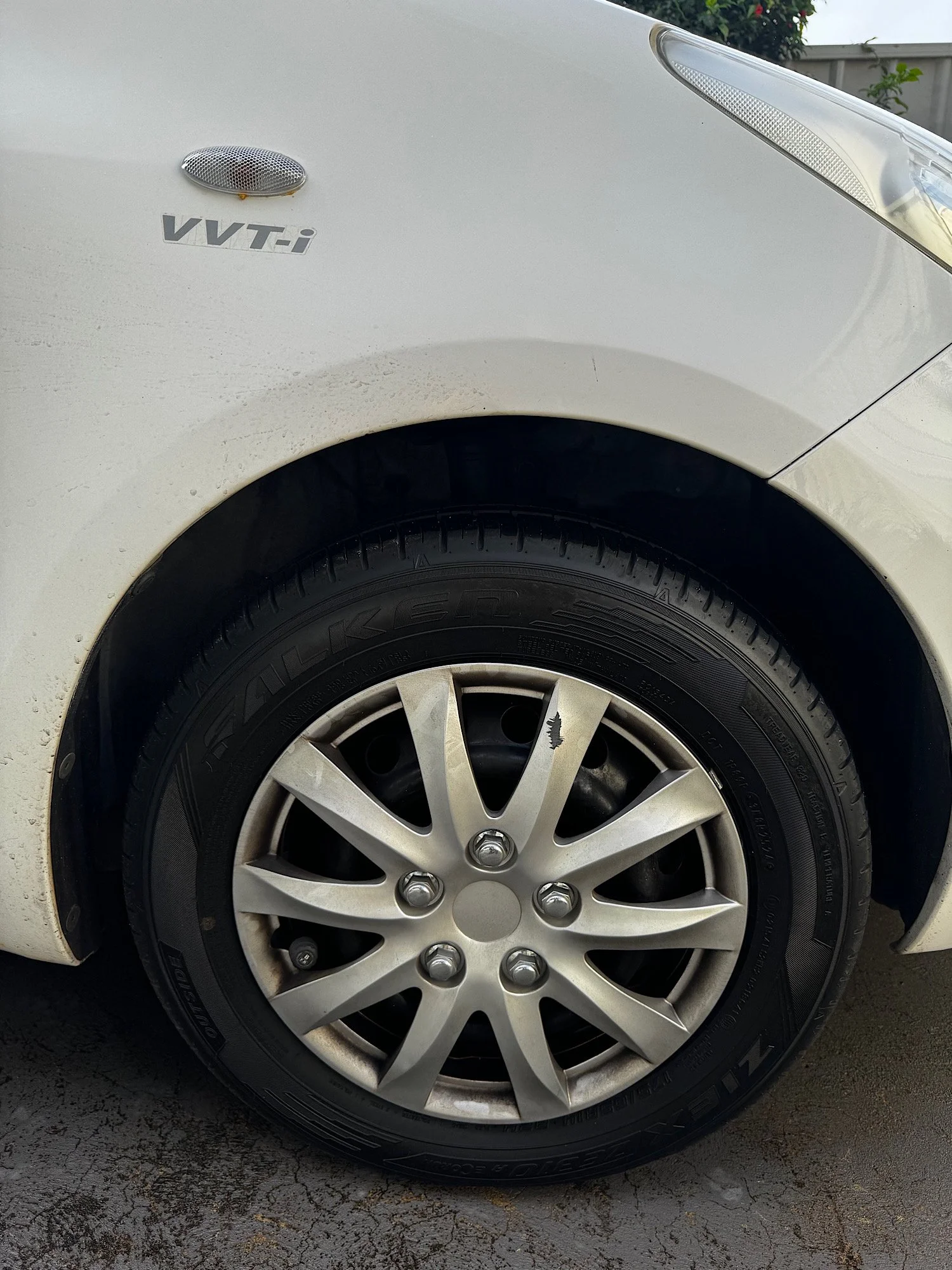 Toyota Yaris wheel before cleaning and tyre dressing