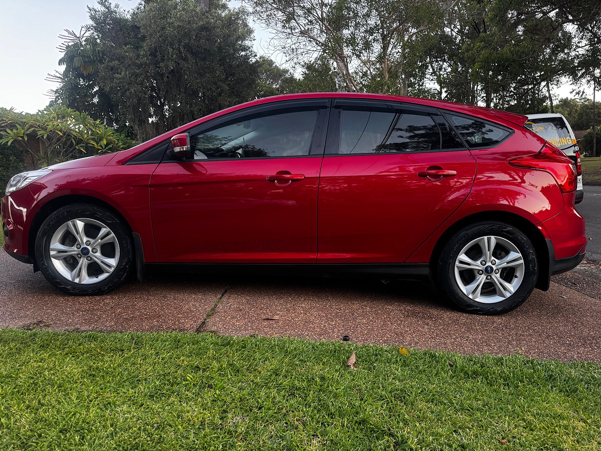 Side profile of Ford Focus after full detail in Central Coast NSW