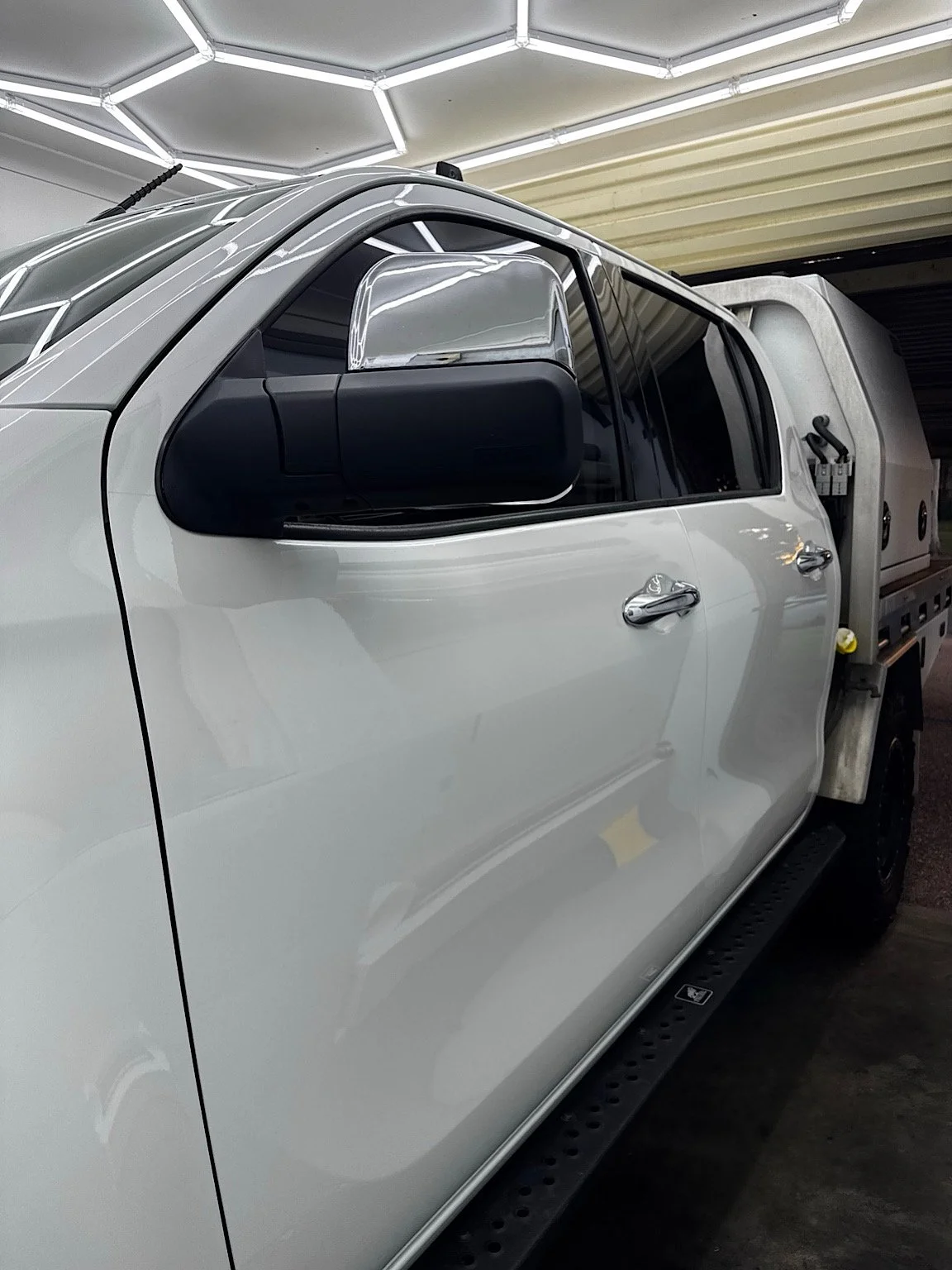Toyota Hilux doors protected with clear paint protection film