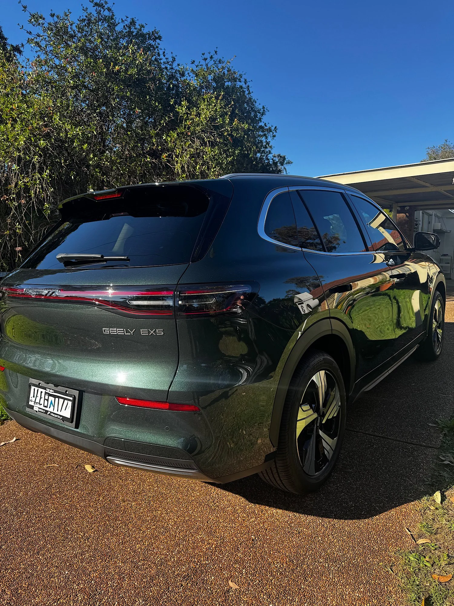 Rear view of 2026 Geely EX5 protected with ceramic coating in Central Coast NSW