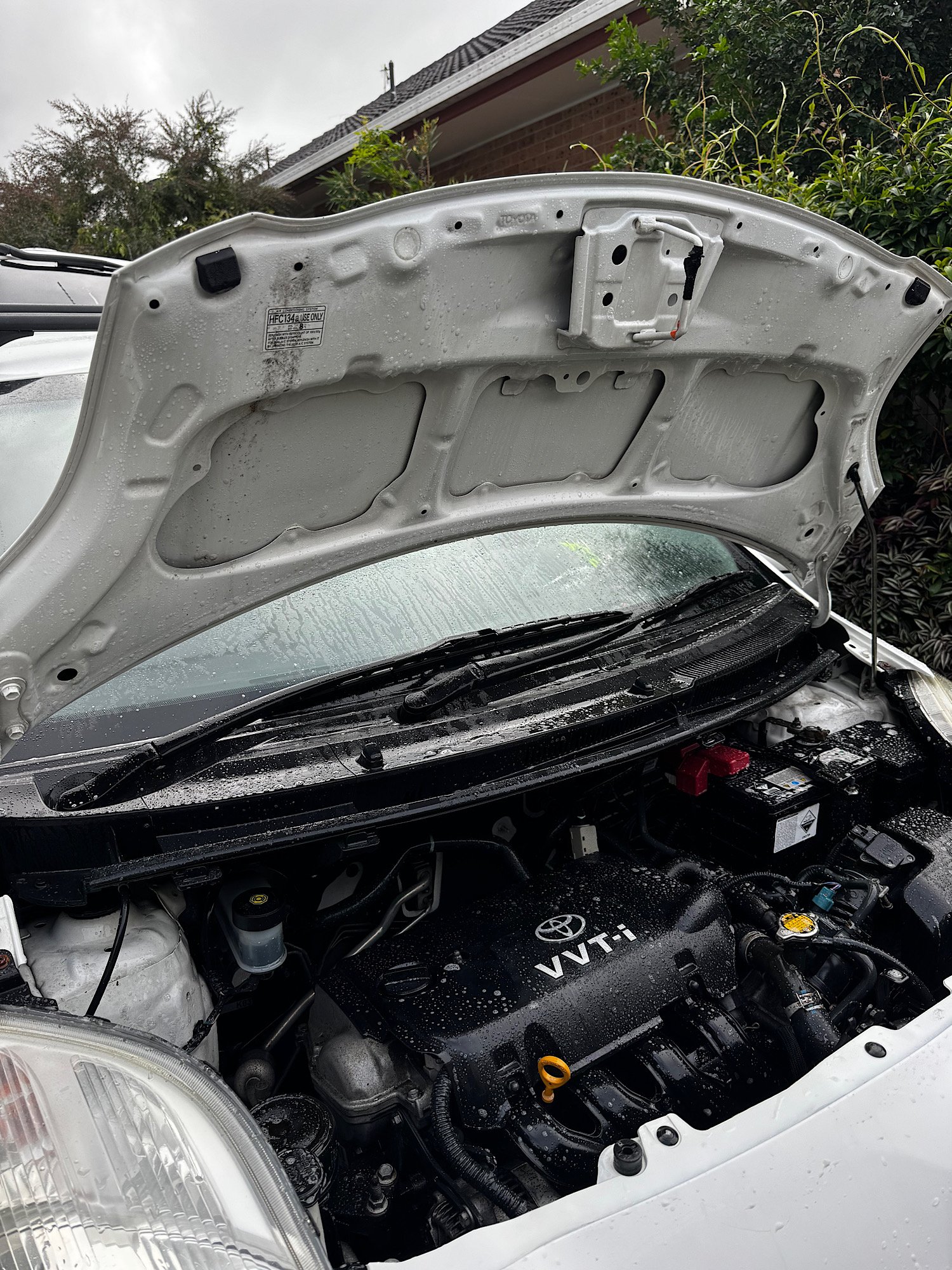Toyota Yaris engine bay before engine bay detailing service