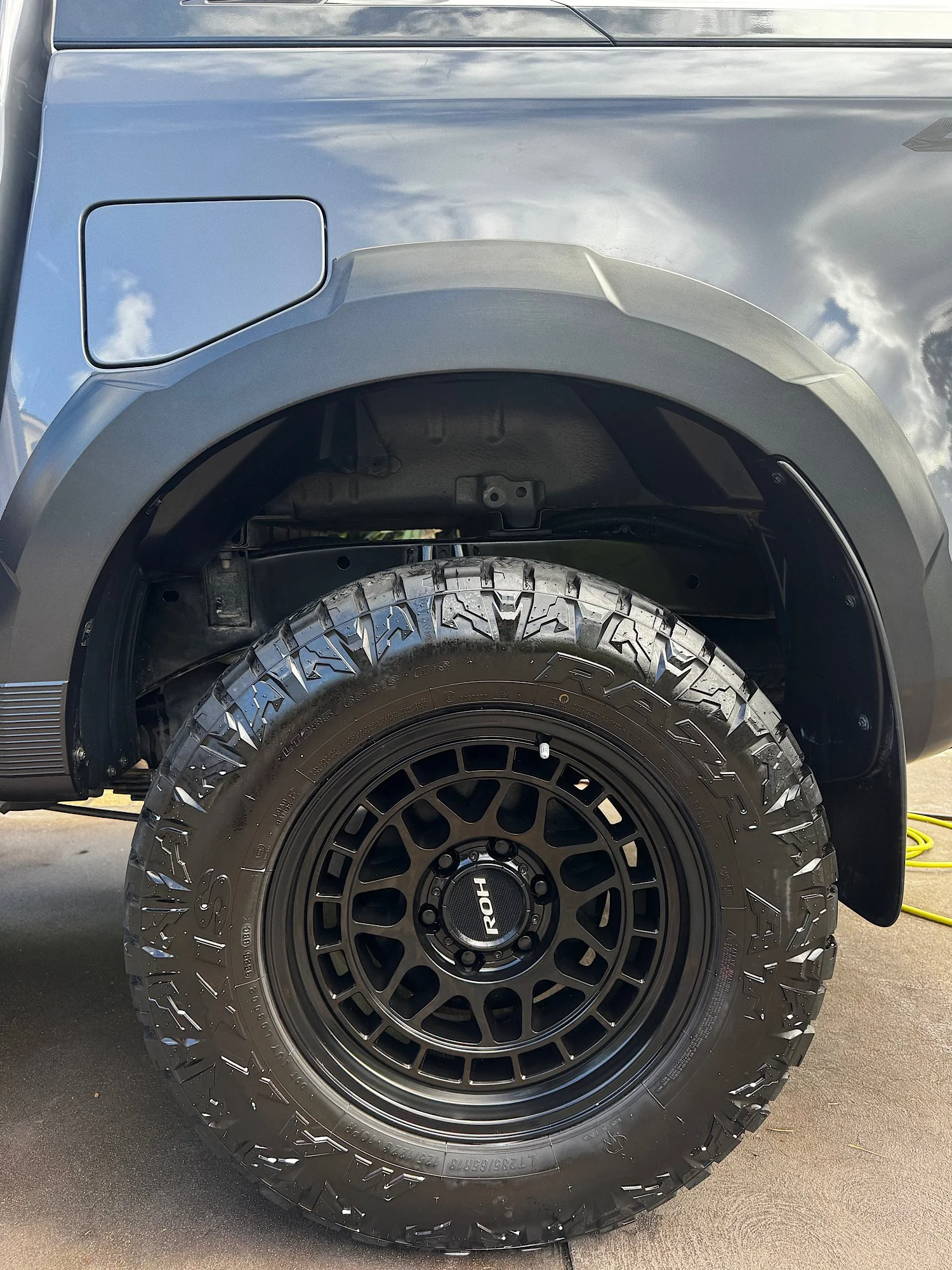 Isuzu D-Max wheel detail showing clean rim and all terrain tyre finish Central Coast NSW