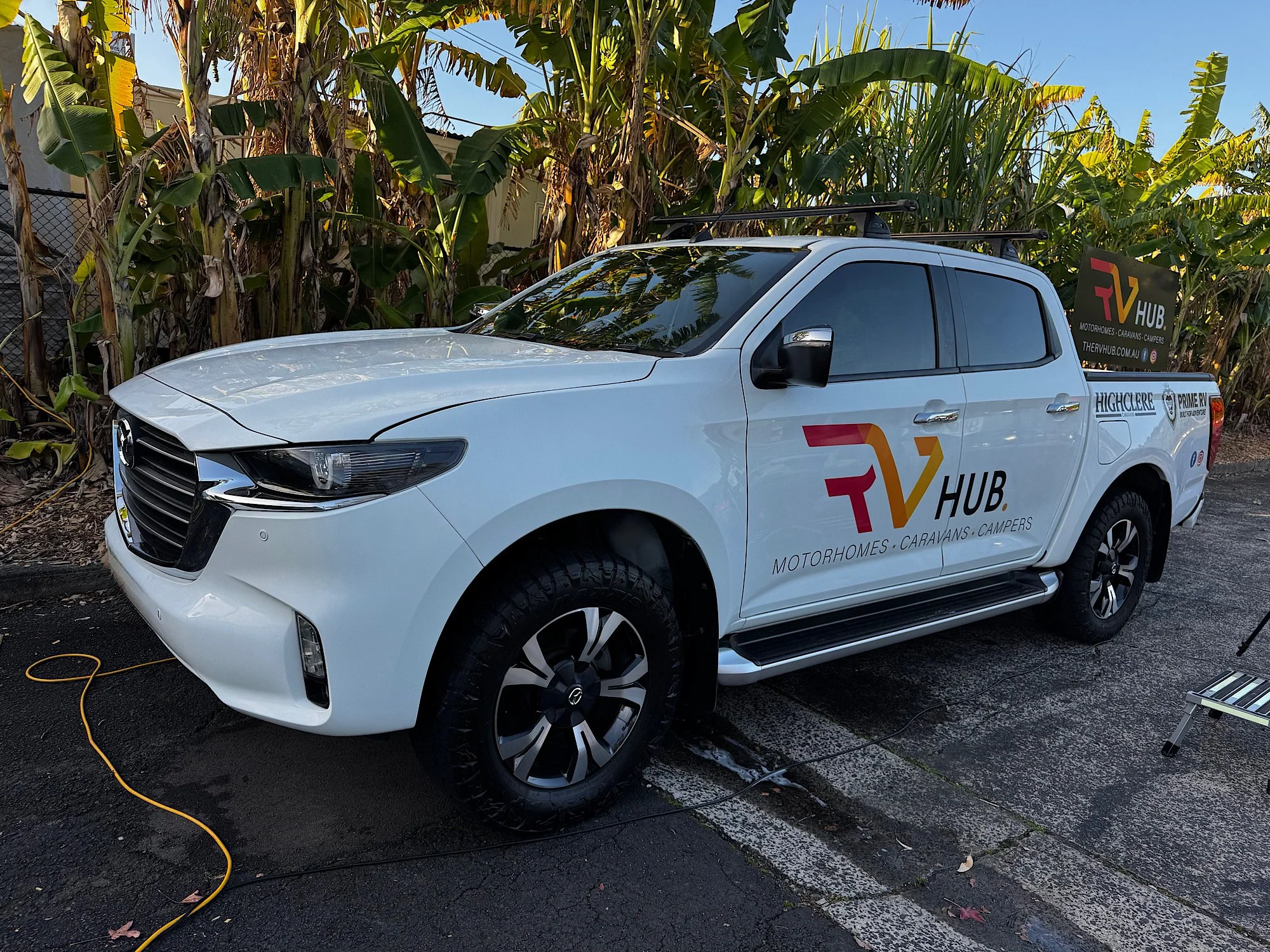 Mazda BT-50 after paint restoration and full window tint at RV Hub Erina