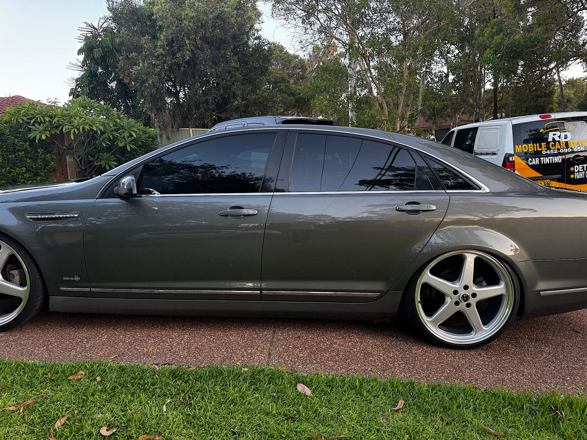 Holden Caprice V side profile showing full window tint finish Central Coast NSW