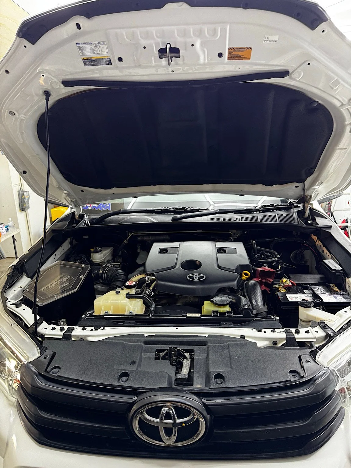 2017 Toyota Hilux engine bay after additional engine bay detailing