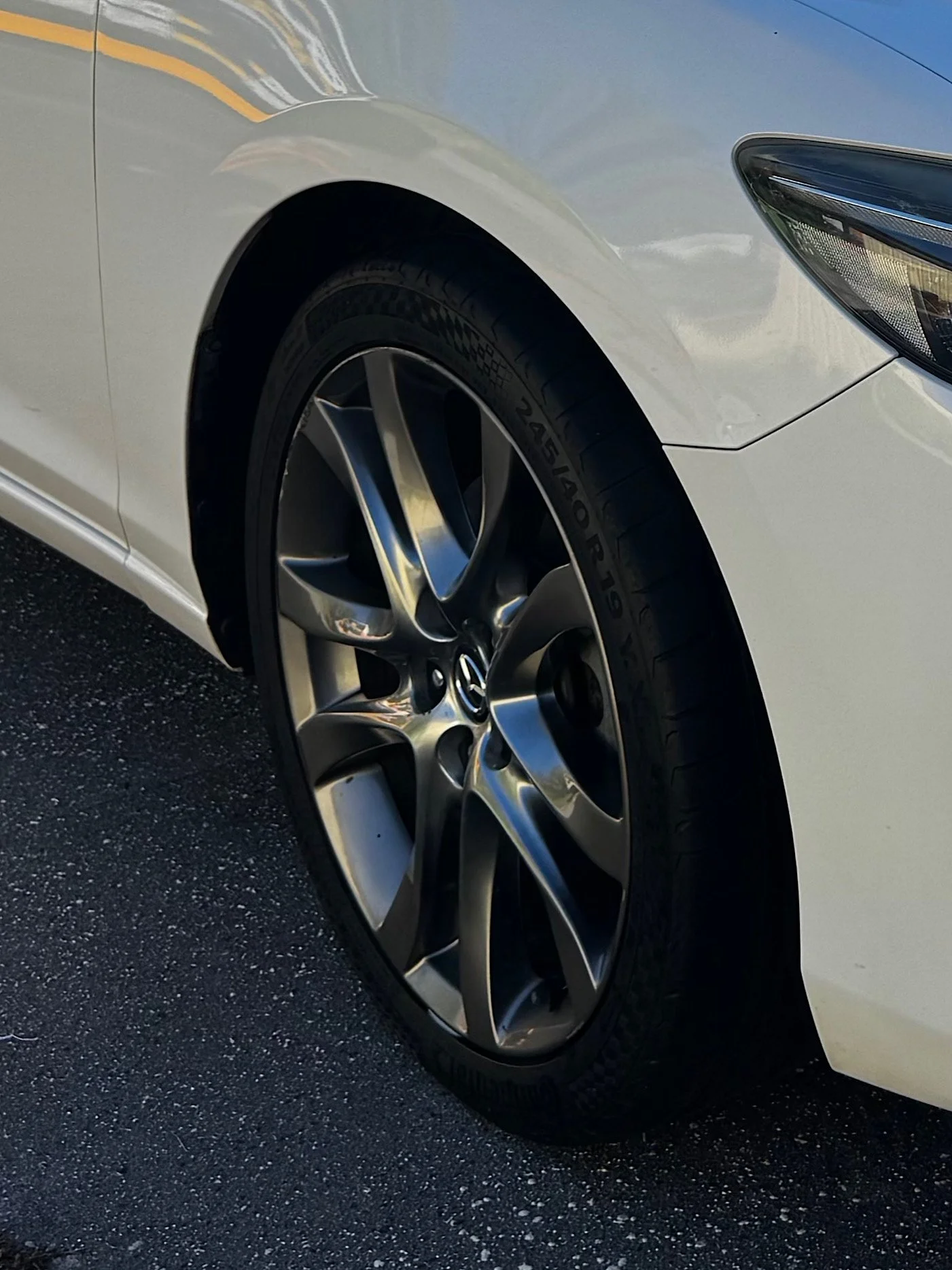 Mazda 6 wheel cleaned with brake dust removed after detailing