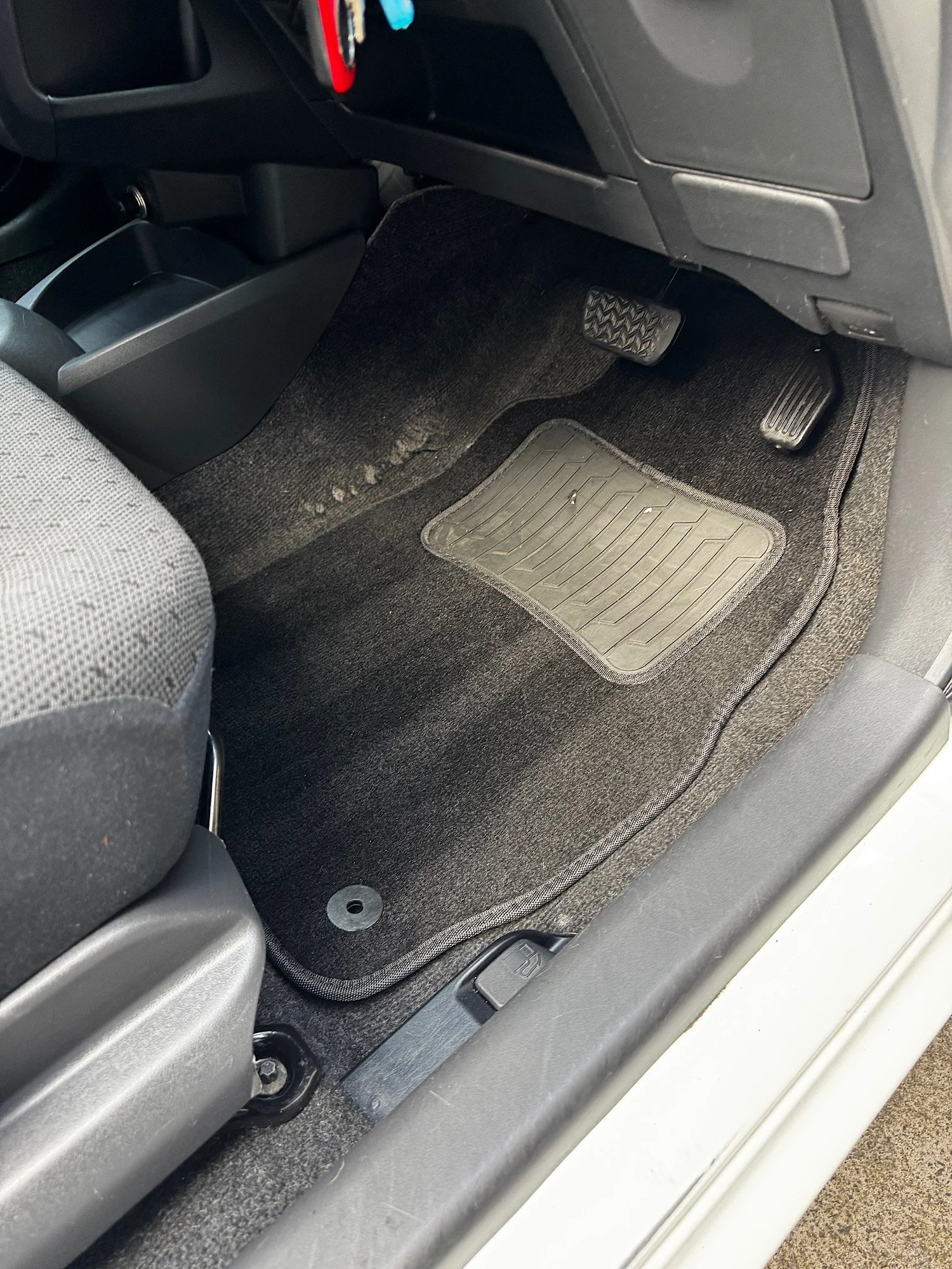 Toyota Yaris driver carpet after interior detailing in Terrigal NSW