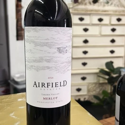 Bottle of Airfield Estates Merlot 2021