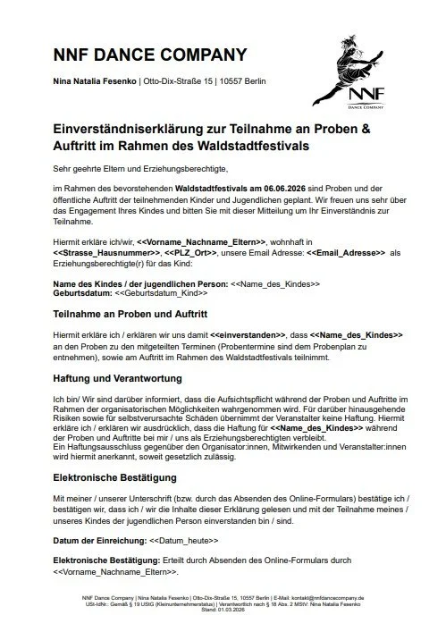 Vorschau Einverständniserklärung