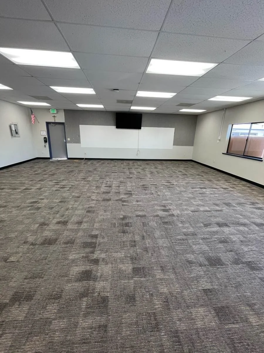 Finished Catholic school classroom flooring in Redding.