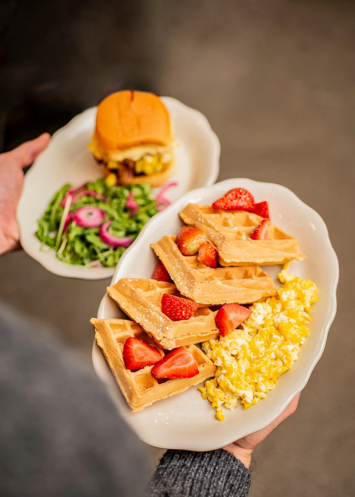 Brunch plates held