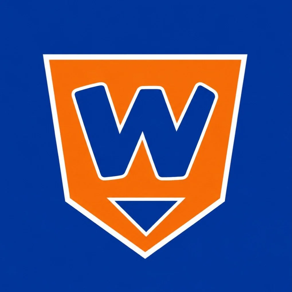 Orange and blue W