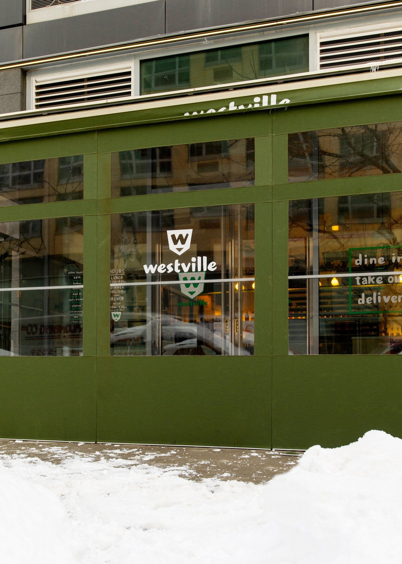 Snowy storefront