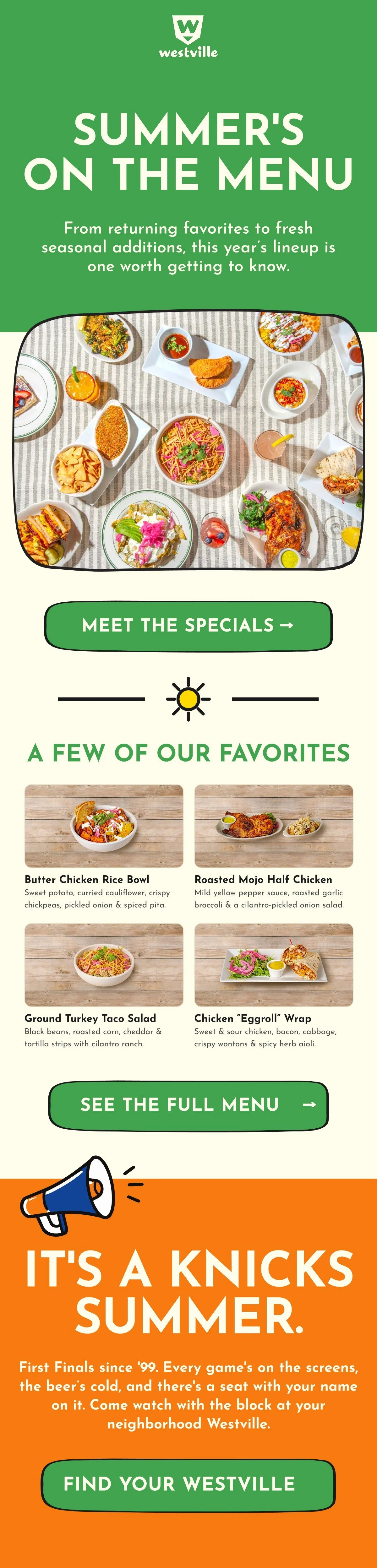 Summer menu campaign