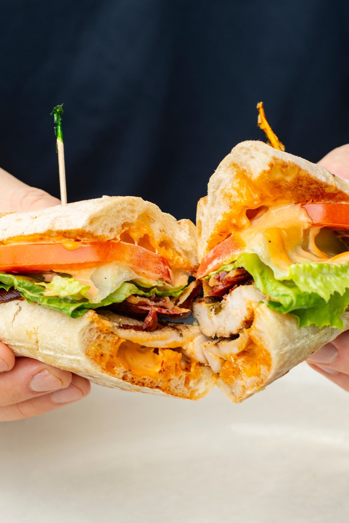 Sandwich pulled apart