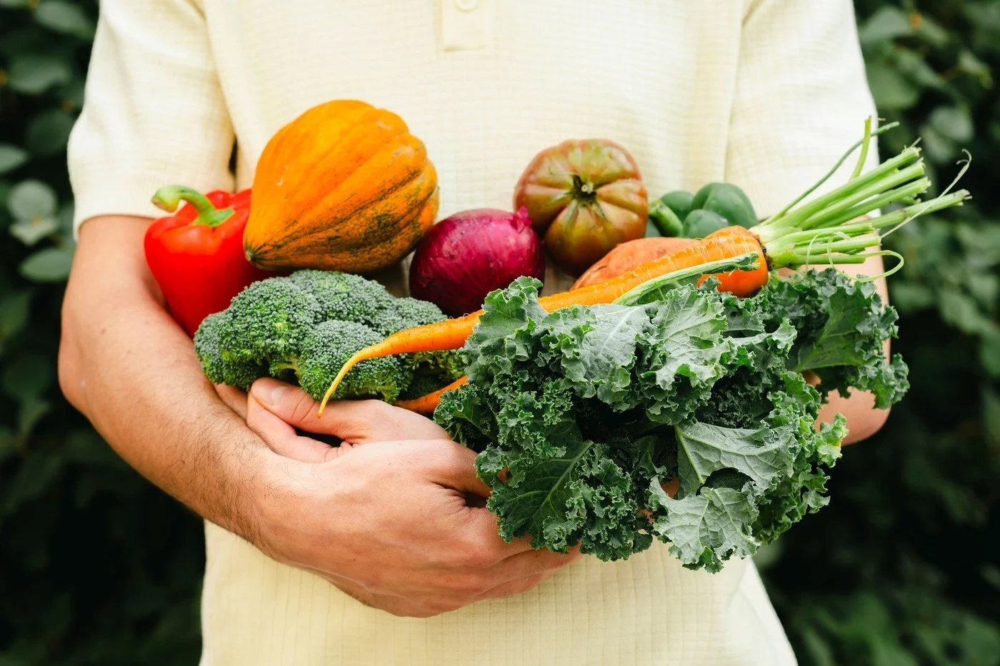 Armful of produce