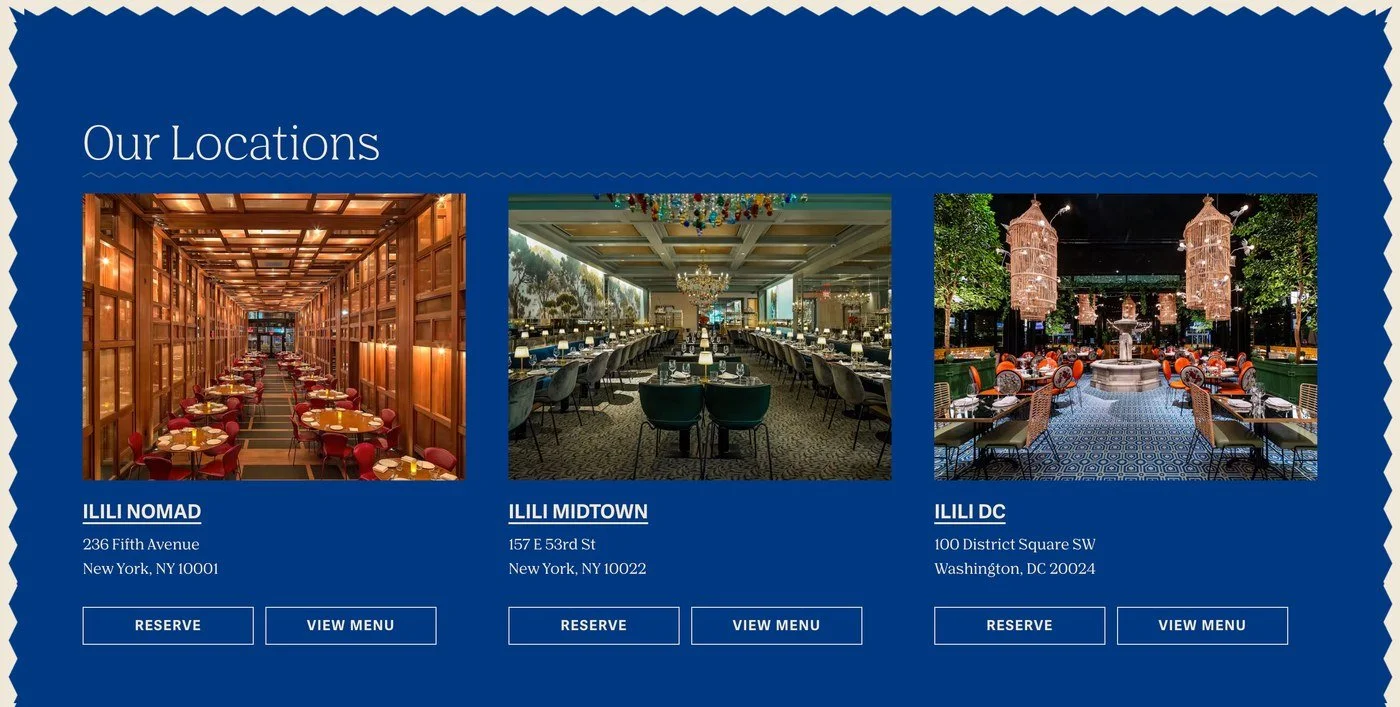 Our Locations, live on the homepage