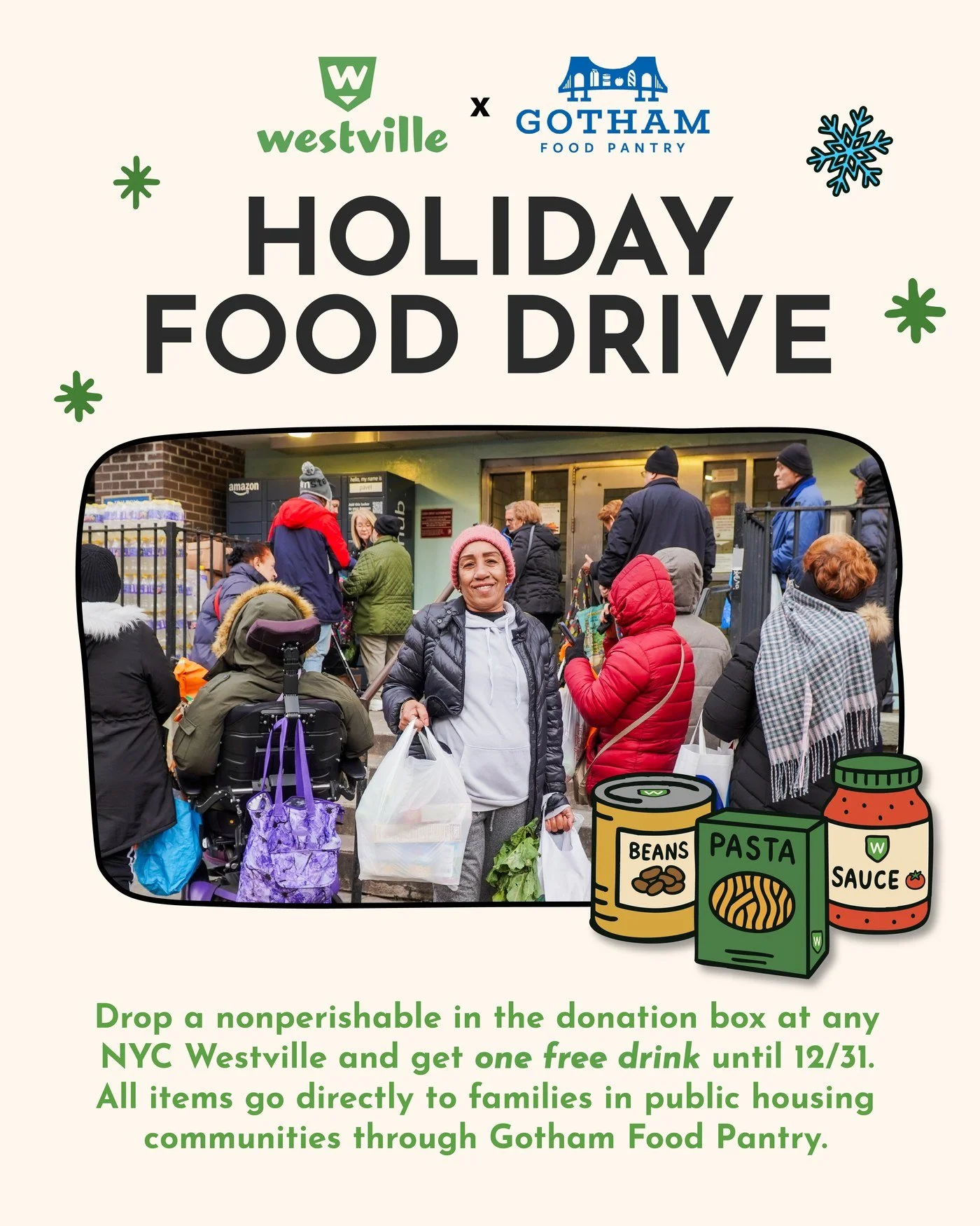 Holiday food drive promotional artwork