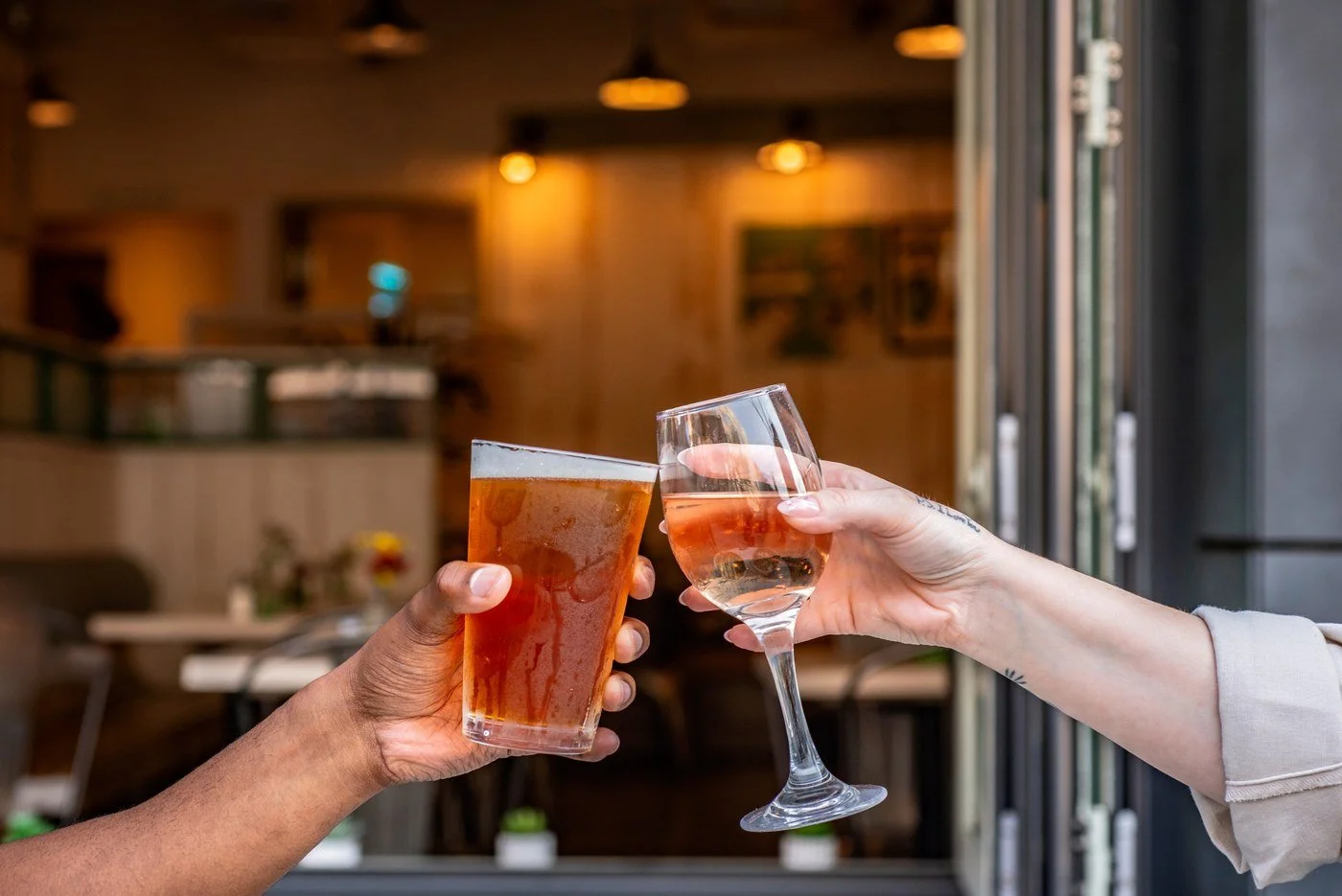 Cheers in the dining room