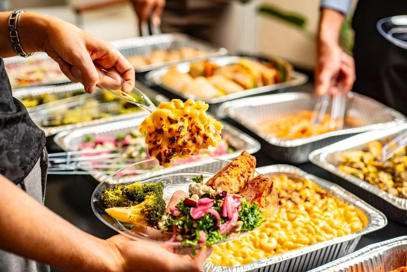 Serving from the trays