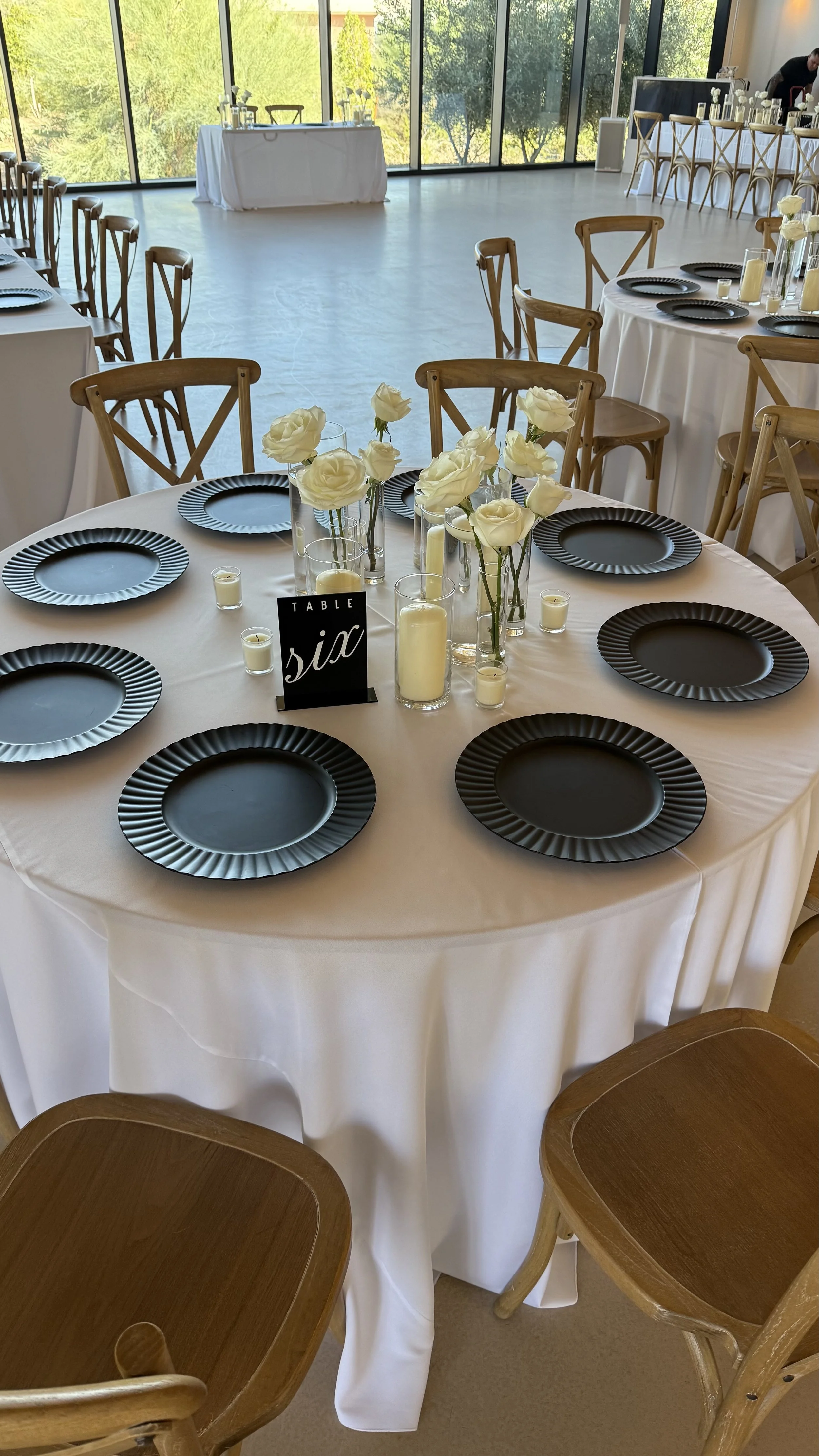 Table Signage Plates and Vases