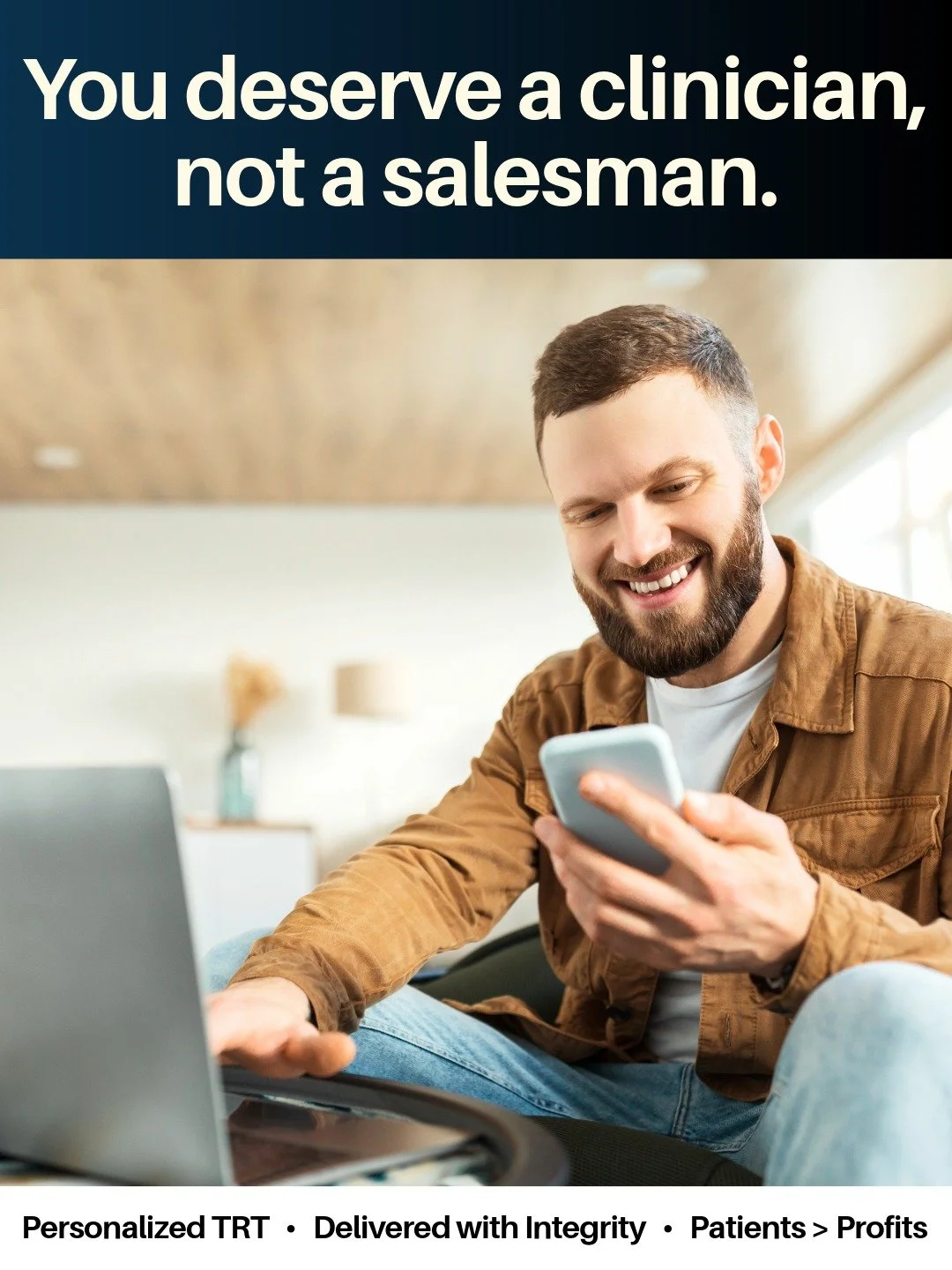 Man researching testosterone therapy in Omaha Nebraska