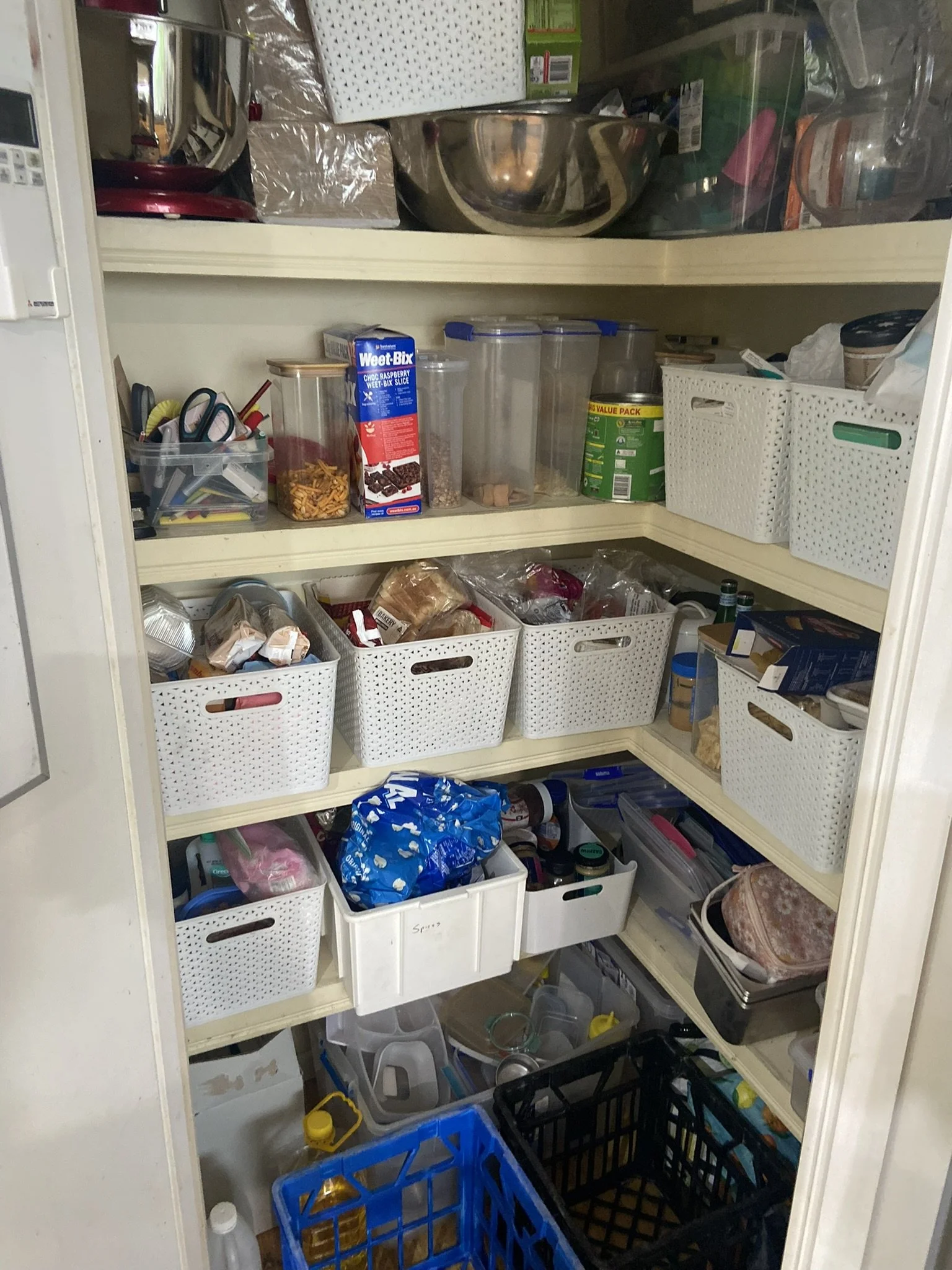 Messy kitchen pantry before organising Inner West Sydney