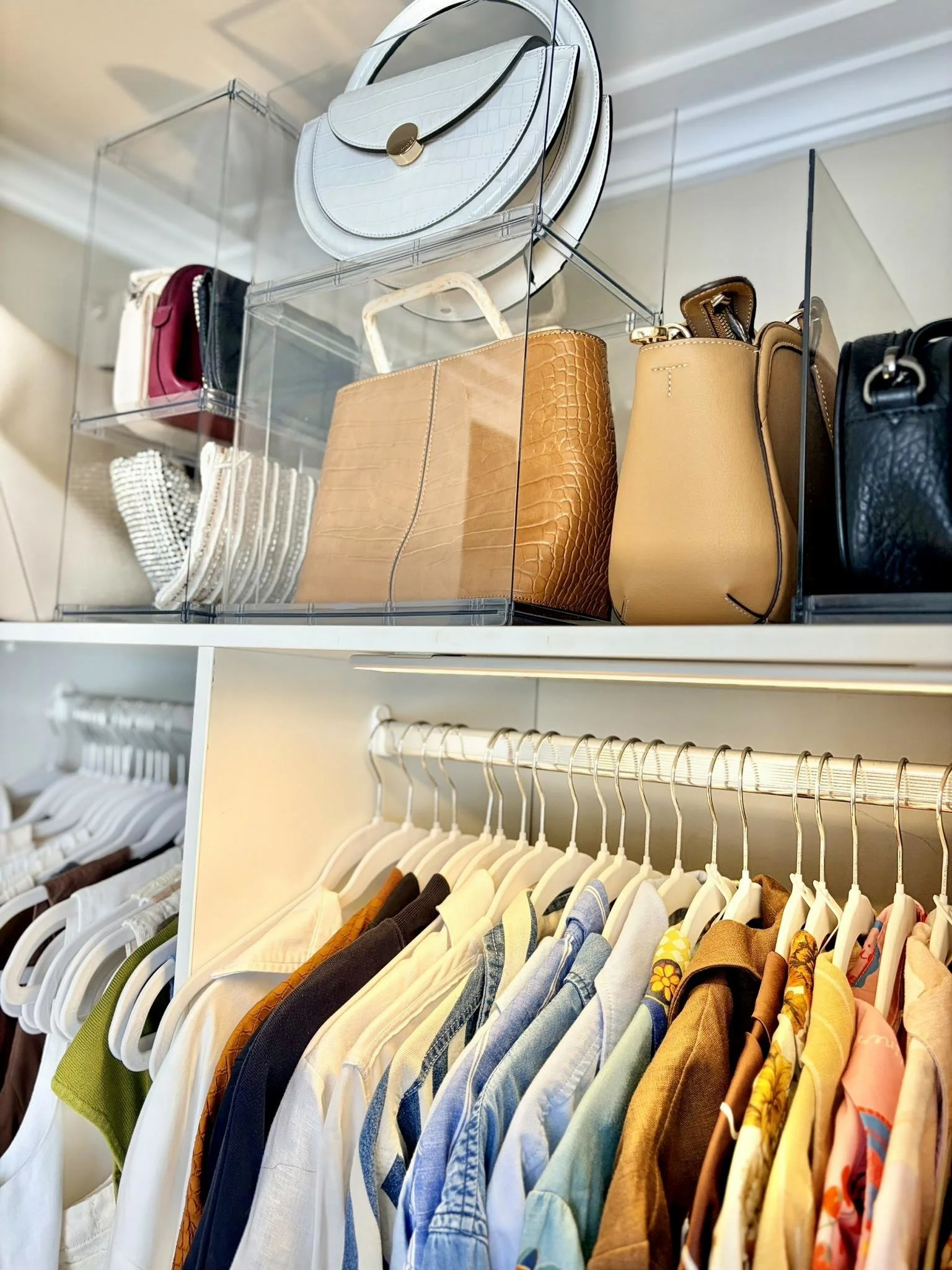 Bag organisation in womens wardrobe by Bright Spaces with Bea Inner West Sydney