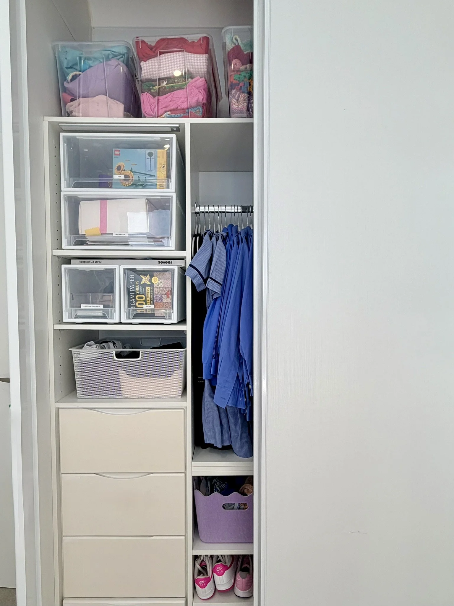 Organised wardrobe after home organisation Inner West Sydney