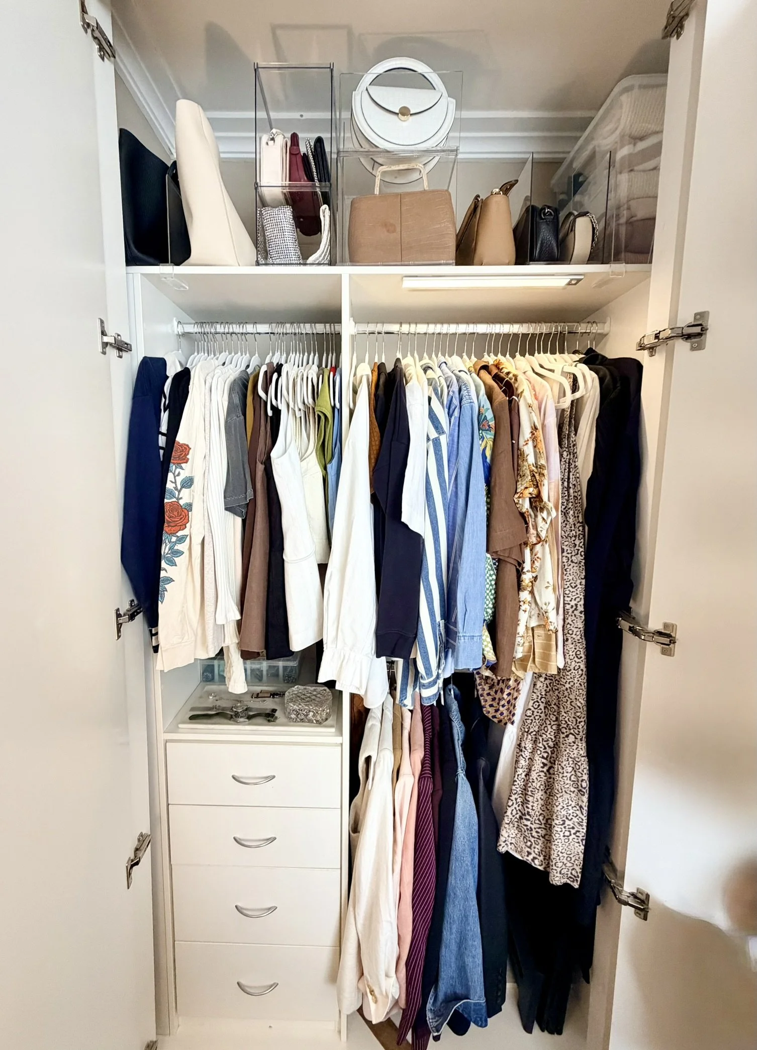Organised wardrobe after home organisation Inner West Sydney